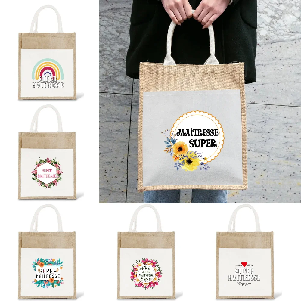 Women Bags Jute - 미니멀한 디자인의 린넨 가방, 세련된 여성용