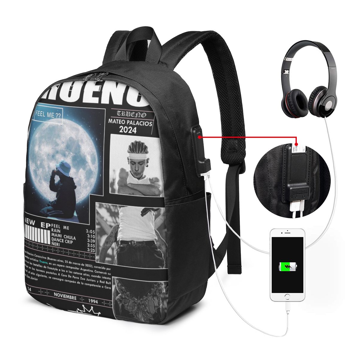 Women Bags Laptop - 재미있는 트루에노 힙합 랩퍼 배낭 여행