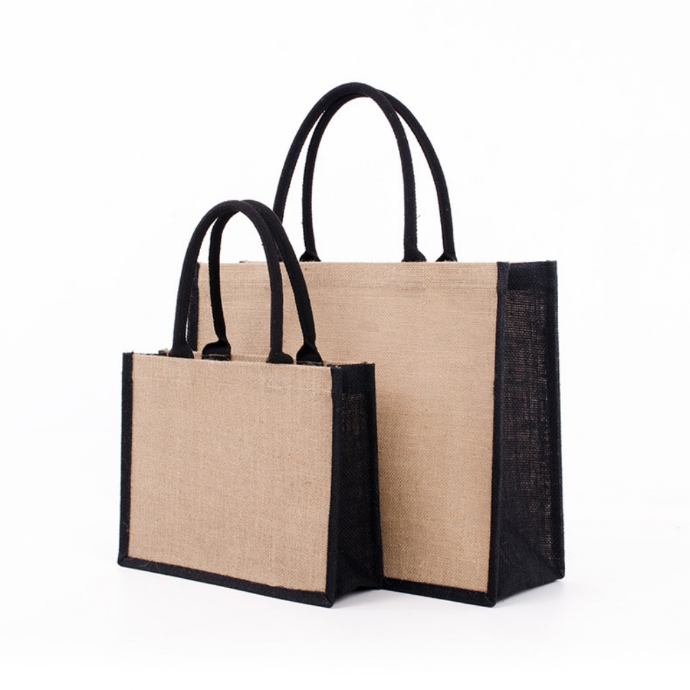 Women Bags Jute - 황마 황마 가방 친환경 쇼핑백 빈티지