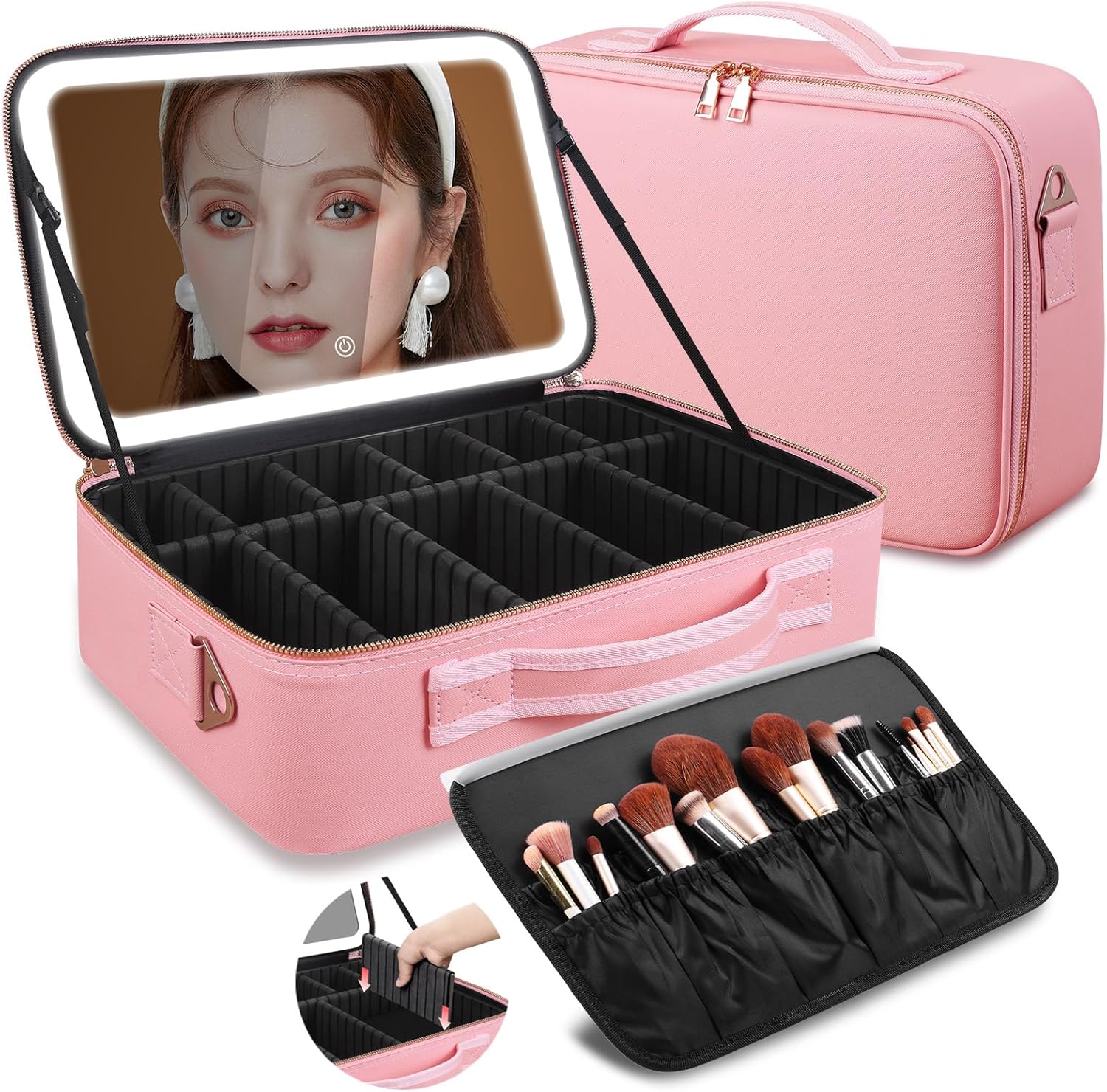 Women'S Xl Bags - 대용량 메이크업 가방 15''X11'' LED 거울