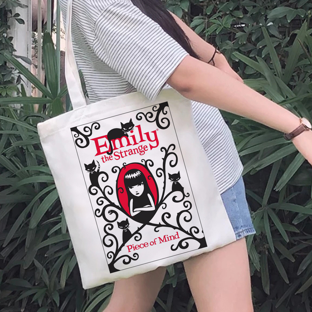 Emily the strange 쇼핑백 쇼퍼 주트 백  - Women Bags Jute 리뷰 및 가격