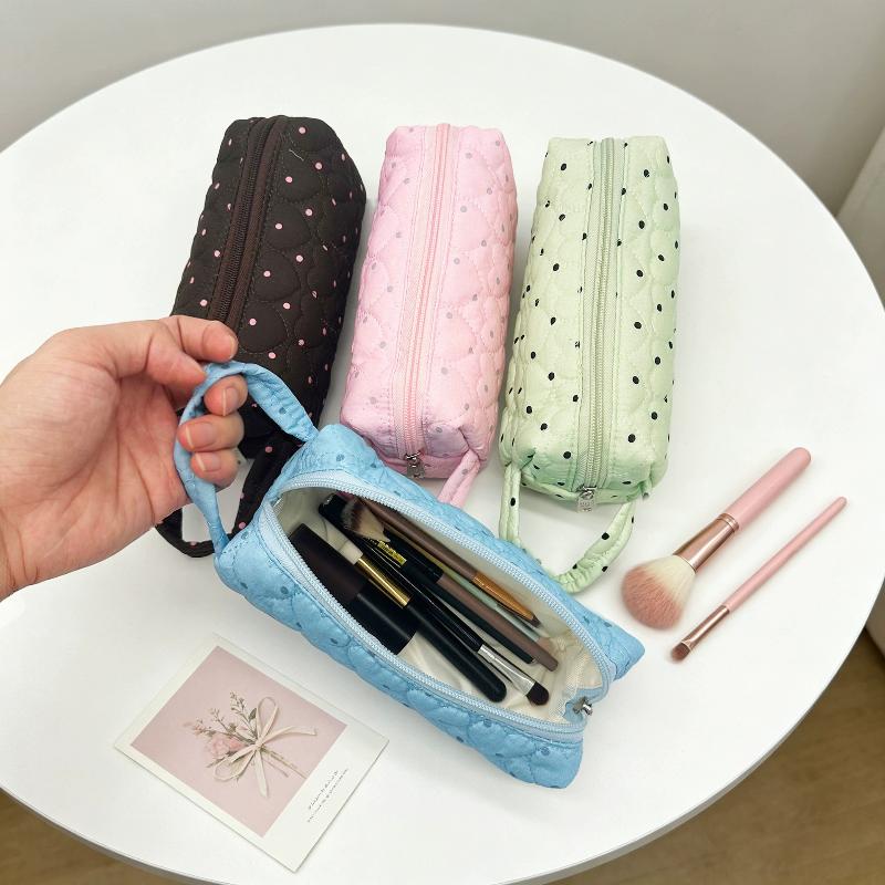 휴대용 도트 무늬 화장품 파우치, 미니멀한 디자인, 대 - Women Bags Large 리뷰 및 가격
