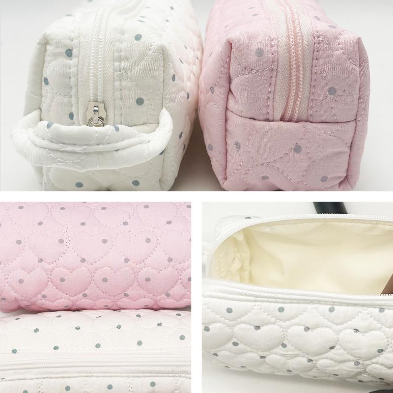 휴대용 도트 무늬 화장품 파우치, 미니멀한 디자인, 대 - Women Bags Large 리뷰 및 가격
