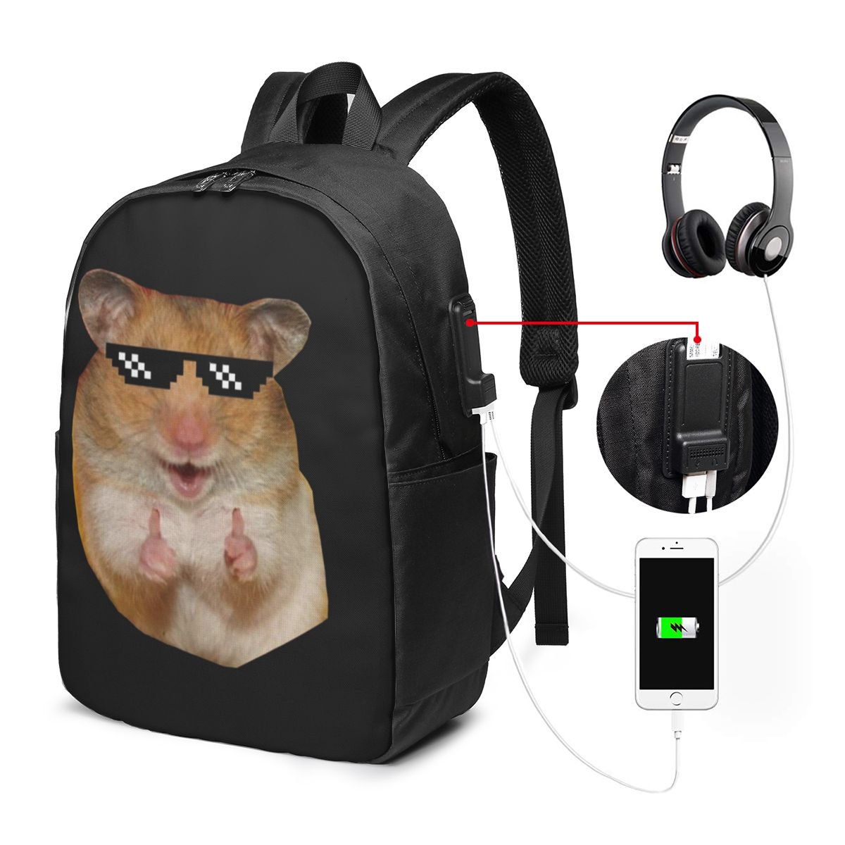 재미있는 햄스터 배낭 여행 노트북 가방 컴퓨터 대학생  - Women Bags Laptop 리뷰 및 가격