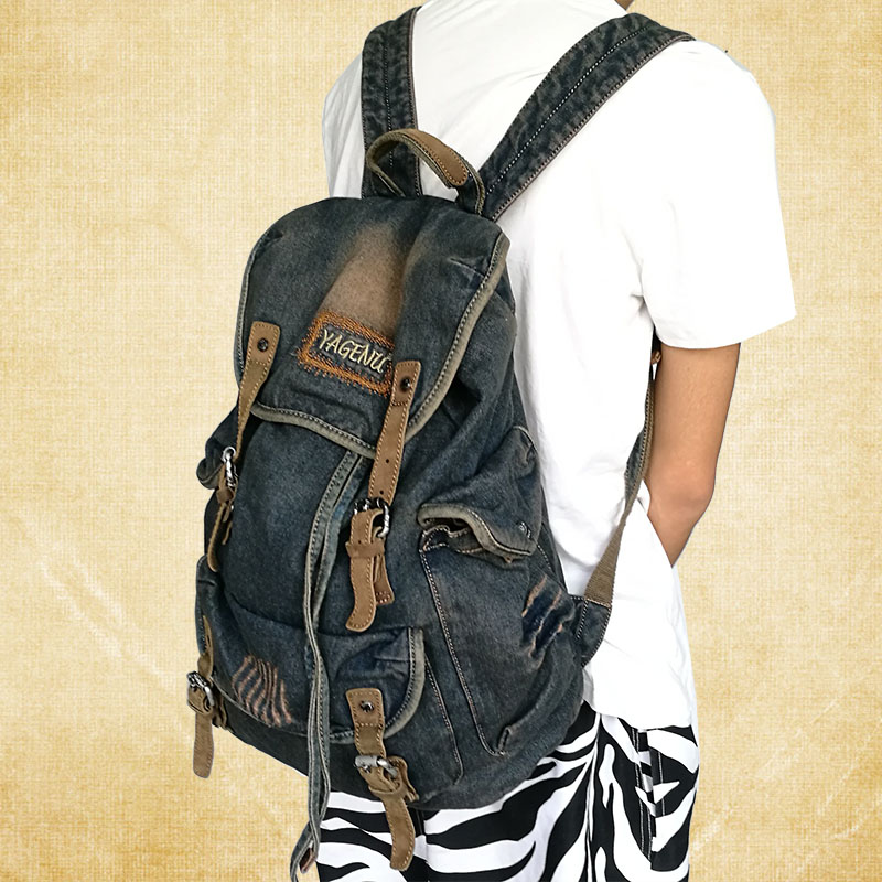 레트로 캔버스 가죽 더블 숄더백 캐주얼 여행 배낭 남녀 - Women Bags Large 리뷰 및 가격