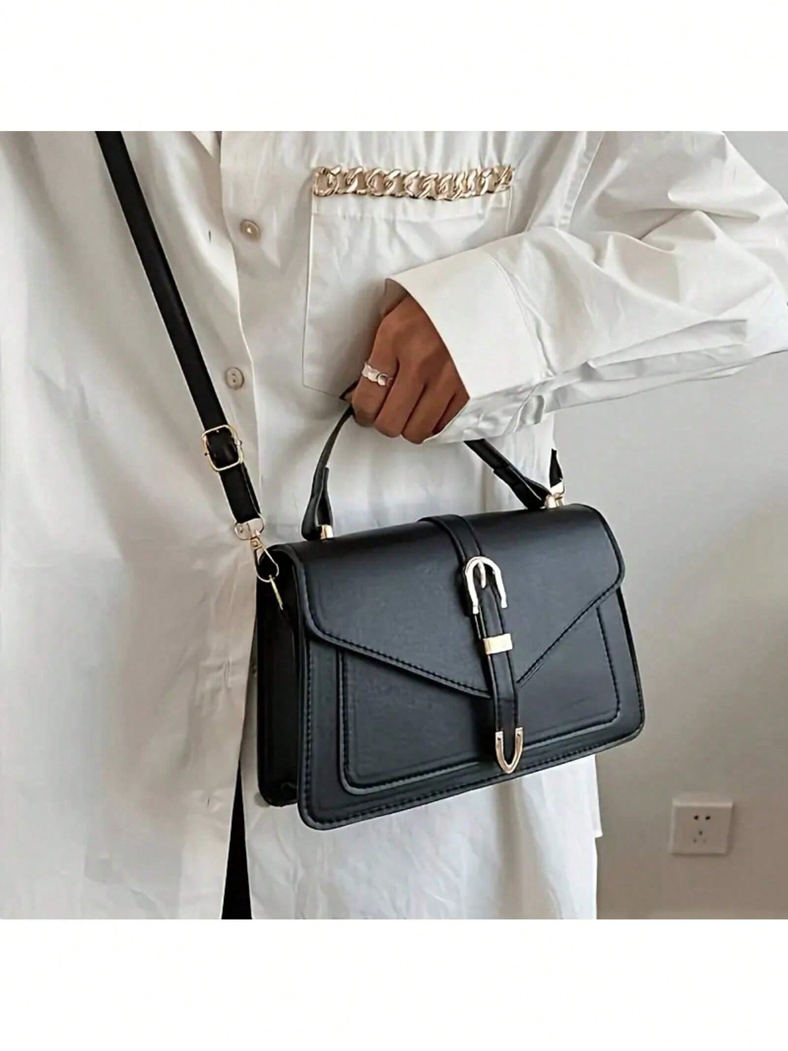 여성 PU 가죽 핸드백 우아한 플랩 스퀘어 숄더백 금속 - Women'S Xl Bags 리뷰 및 가격