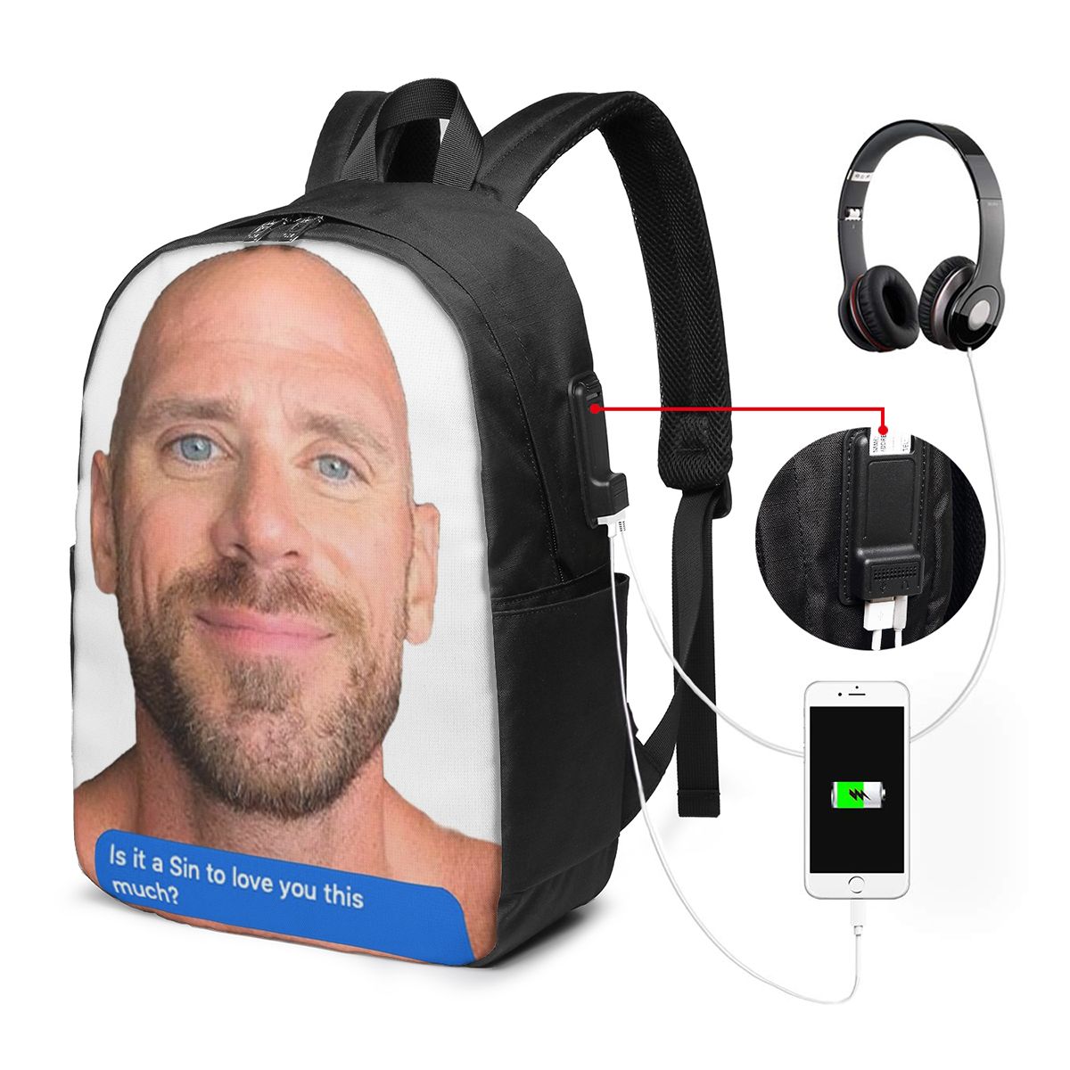 Johnny Sins Flirty Text Bubble - Woman In Bag 리뷰 및 가격