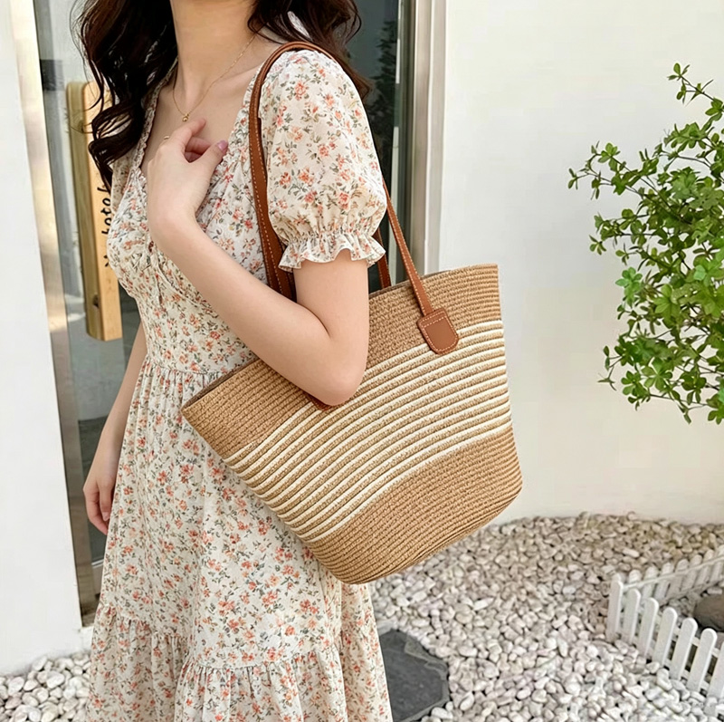 CLAREGQI 여성용 스트라이프 밀짚 토트백, 대용량 - Women Bags Large 리뷰 및 가격