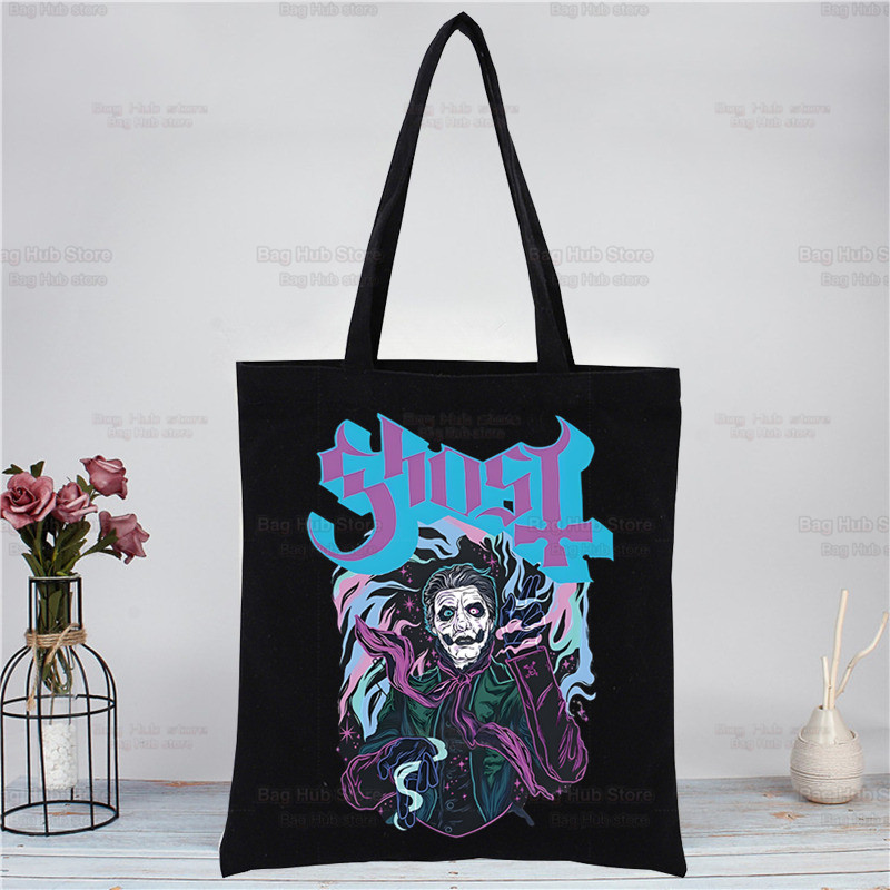 고스트 록 쇼핑백 캔버스 가방 쇼퍼 황마 접이식 재사용 - Women Bags Jute 리뷰 및 가격