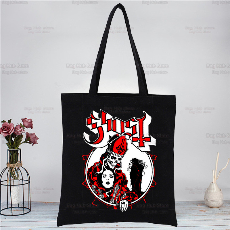 고스트 록 쇼핑백 캔버스 가방 쇼퍼 황마 접이식 재사용 - Women Bags Jute 리뷰 및 가격