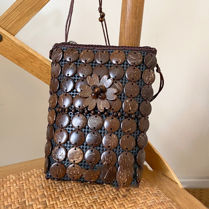 보헤미안 미니 폰백 여성 여름 꽃 코코넛 껍질 엮은 가 - Women Bags Vietnam 리뷰 및 가격