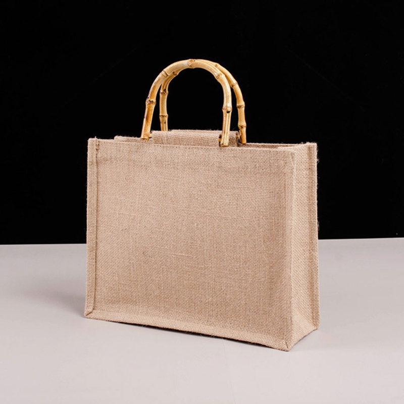 휴대용 삼베 황마 쇼핑 가방, 핸드백 대나무 루프 핸들 - Women Bags Jute 리뷰 및 가격