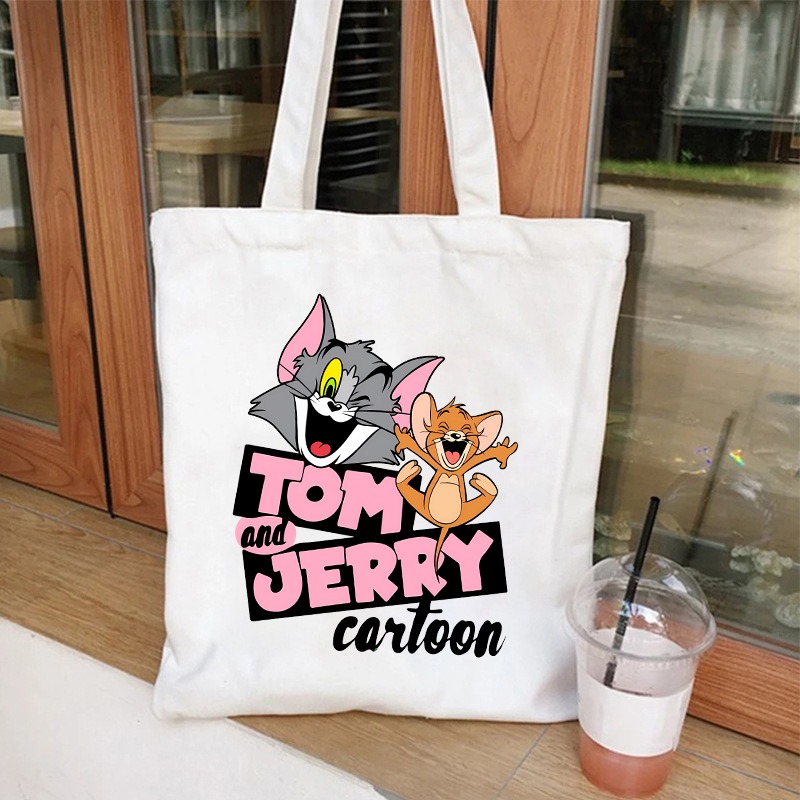 톰과 제리 귀여운 캔버스 가방 여성 남성 야외 휴대용  - Women'S Xl Bags 리뷰 및 가격
