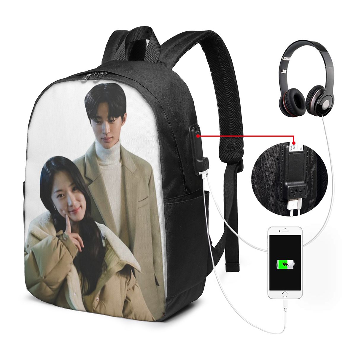 Lovely Runner Kdrama Fanart 배낭 - Women Bags Laptop 리뷰 및 가격